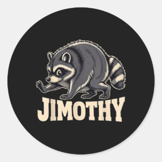 Retro 80s Jimothy Raccoon Design Classic Round Sticker