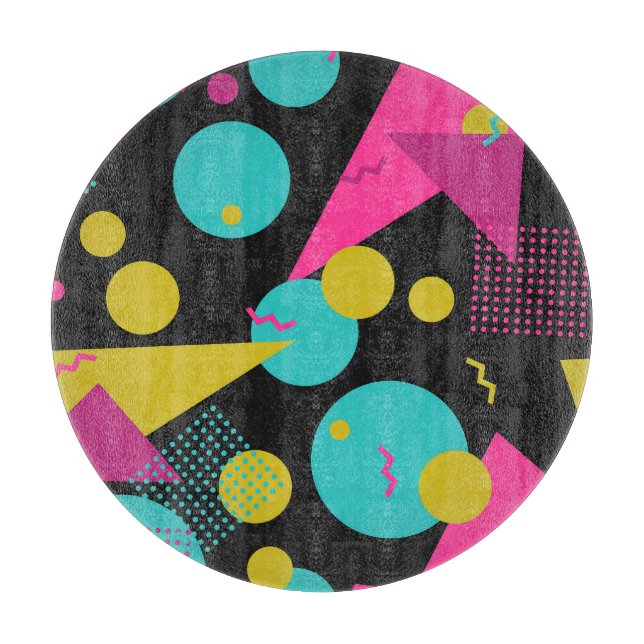 Retro 80s Memphis Geometric Design Cutting Board (Front)
