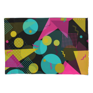 Retro 80s Memphis Geometric Design Pillowcase