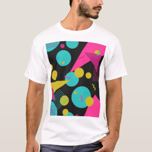 Retro 80s Memphis Geometric Design T-Shirt