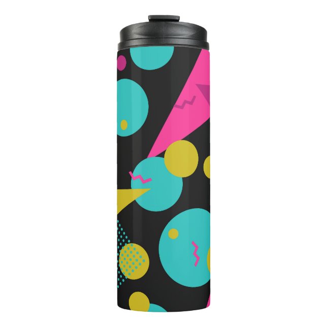 Retro 80s Memphis Geometric Design Thermal Tumbler (Front)