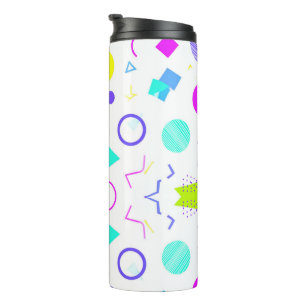 Retro 80s Memphis Geometric Pattern Thermal Tumbler