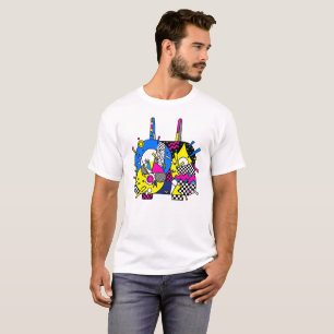 Retro 80s Memphis Style Geometric Boombox T-Shirt