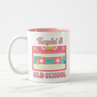 Retro 80s Mix Tape Cassette Vintage Nostalgia  Two-Tone Coffee Mug