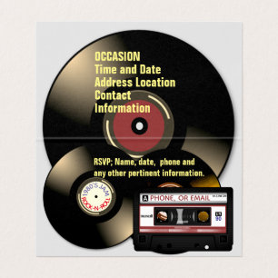 Retro 80's Mix Tape Cassettes and Records