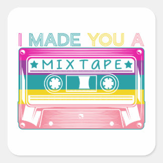 Retro 80s Mix Tape Vintage Technology Nostalgia Square Sticker