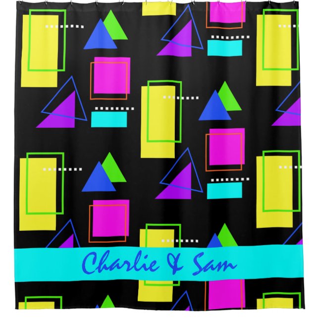 RETRO 80S NEON FLUORESCENT COLORFUL RAINBOW SHAPE (Front)