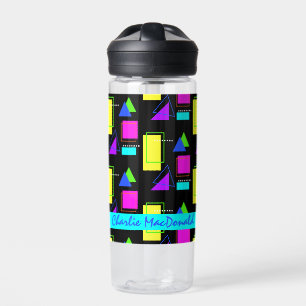 RETRO 80S NEON FLUORESCENT COLORFUL RAINBOW SHAPE WATER BOTTLE