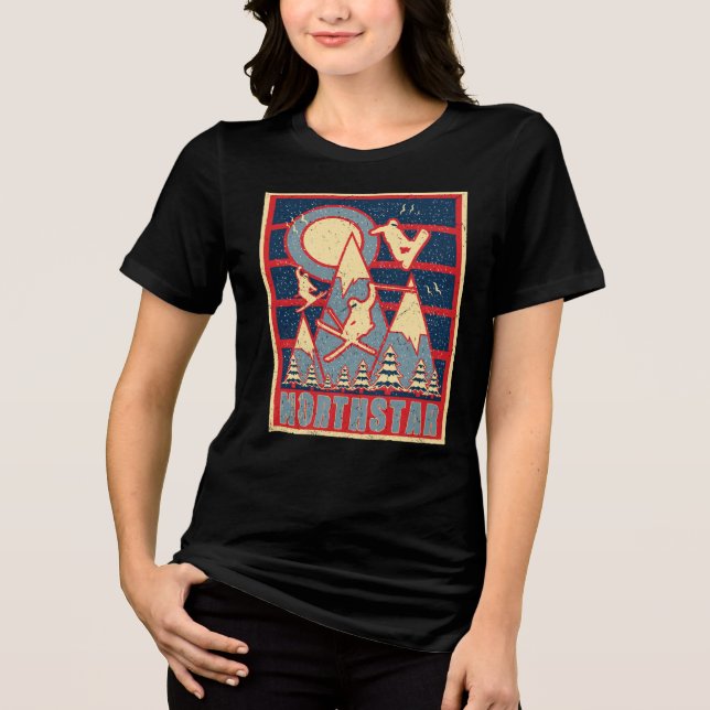 Retro 80s Northstar Ski Adventure Tri-Blend Shirt (Front)