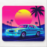 Retro 80s Outrun Sunset XL Gaming Desk Mat Mouse Pad<br><div class="desc">Upgrade your battle station with the ultimate retro-futuristic aesthetic. This XL gaming desk mat features a classic turquoise muscle car cruising through a neon pink sunset with glowing palm trees—the peak of 80s outrun style. Perfect for gamers, programmers, and fans of the synthwave subculture who want to transform their workspace...</div>