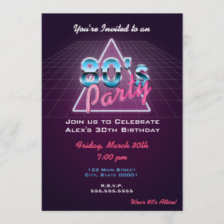 Retro 80's Party Invitation