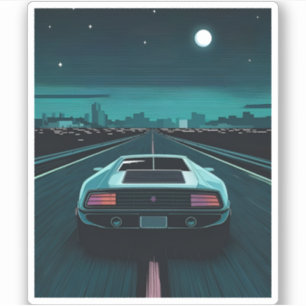 Retro 80s Pixel LoFi Vaporwave Futuristic Supercar