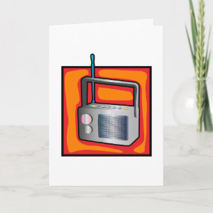 Retro 80s Pop Art Radio Vibrant Vintage Card