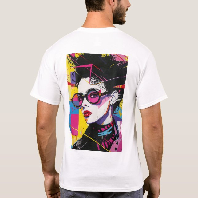 Retro 80s Pop Culture Pop Art Style T-Shirt (Back)