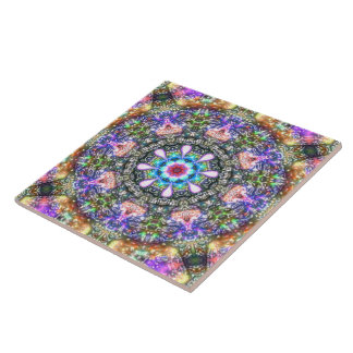 Retro 80's Pretty vintage Floral persian mandala Tile