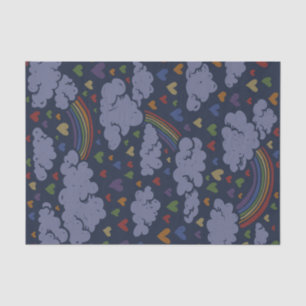 Retro 80s Rainbow Hearts Tissue Paper