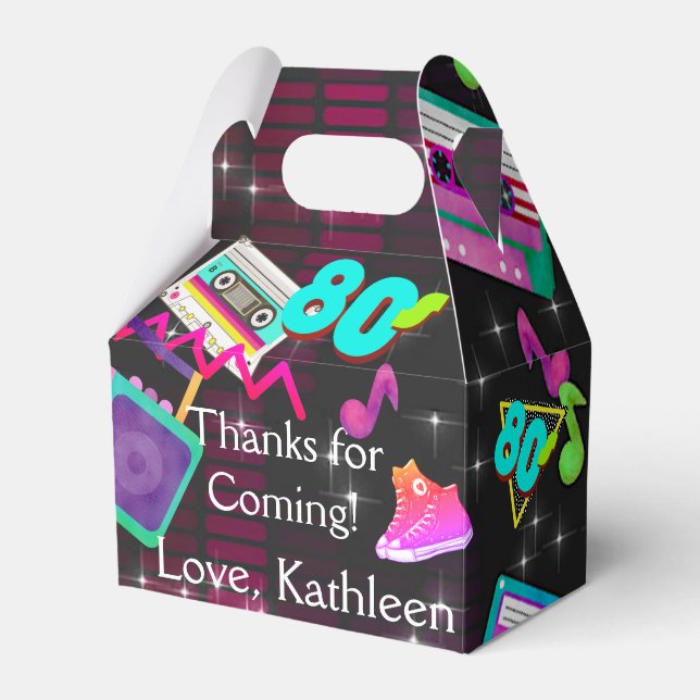 Retro 80's, Retro, Any Age Favor Box (Front Side)