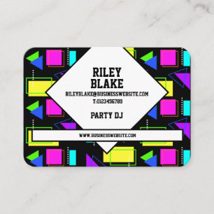 RETRO 80S SHAPE PATTERN BUSINESS COMPANY LOGO CARD