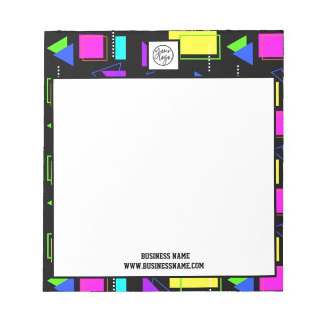 RETRO 80S SHAPE PATTERN BUSINESS COMPANY LOGO NOTEPAD (Front)