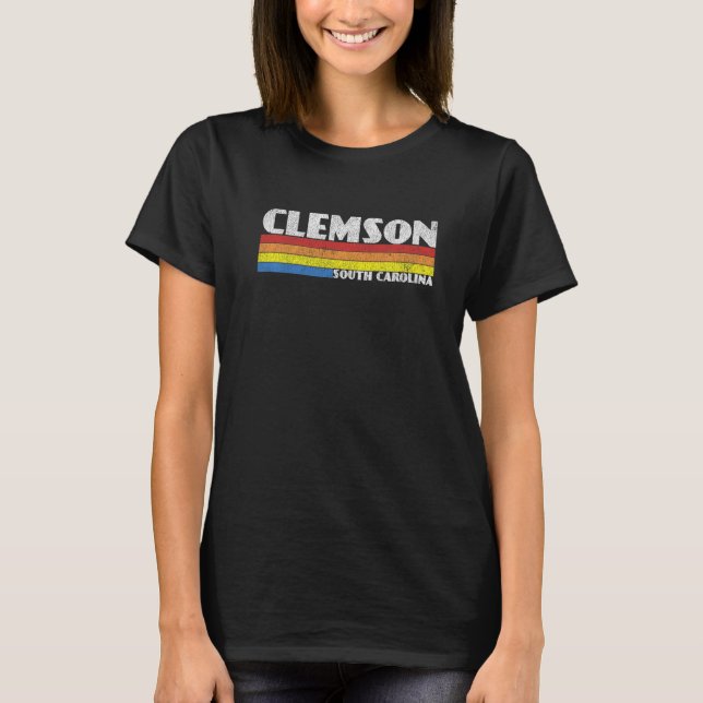 Retro 80s South Carolina SC Souvenir Clemson   T-Shirt (Front)