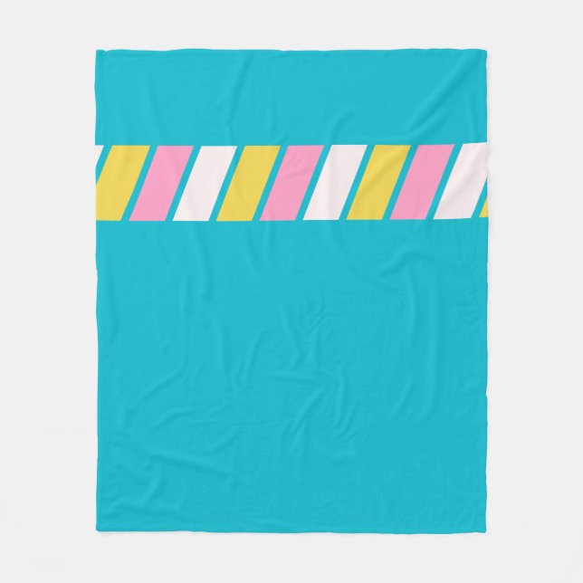 Retro 80s Stripes Fleece Blanket (Front)