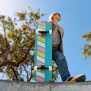 Retro 80s Stripes Skateboard