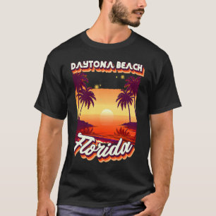 Retro 80's Style Daytona Beach Florida Palm Tree S T-Shirt