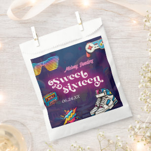 Retro 80's Sweet 16 Birthday Party Favour Bag