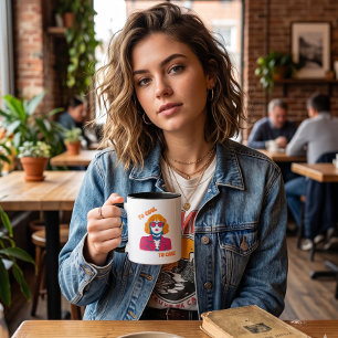 Retro 80s Synthwave Girl "Too Cool To Care"  Coffee Mug
