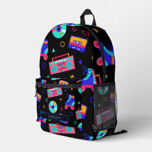 Retro 80's-themed Personalize Name Printed Backpack