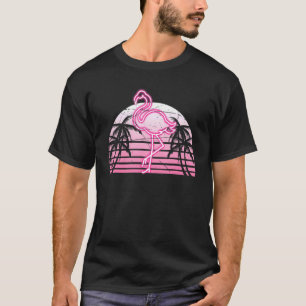 Retro 80s Vaporwave Exotic Bird Animal Lover Pink  T-Shirt