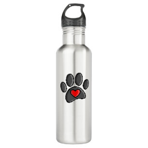 Retro 80s Video Game 8 Bit Pixel Art Dog Paw 710 Ml Water Bottle