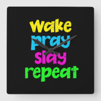 Retro 80's Vintage Neon Sign Wake Pray Slay Repeat