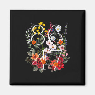 Retro 8647 Floral Anti Trump Liberal Political  Magnet