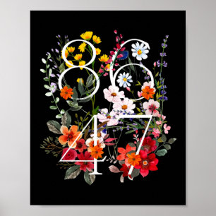 Retro 8647 Floral Anti Trump Liberal Political  Poster