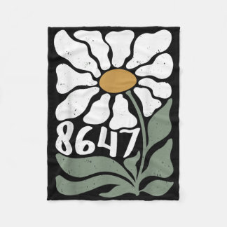 Retro 8647 Flower Floral  Fleece Blanket