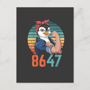 Retro 8647 Is It 2028 Yet Anti Trump Penguin Invitation Postcard