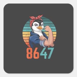 Retro 8647 Is It 2028 Yet Anti Trump Penguin Square Sticker