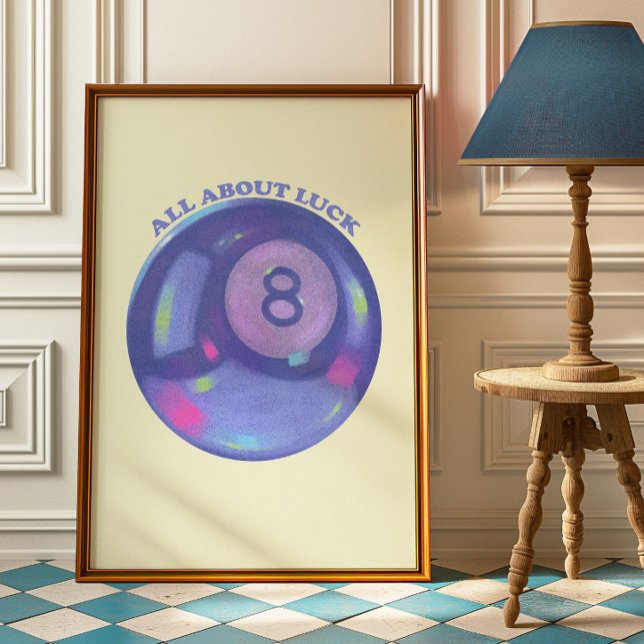 Retro 8 Ball Print Lucky Magic Ball Wall Poster  (Creator Uploaded)
