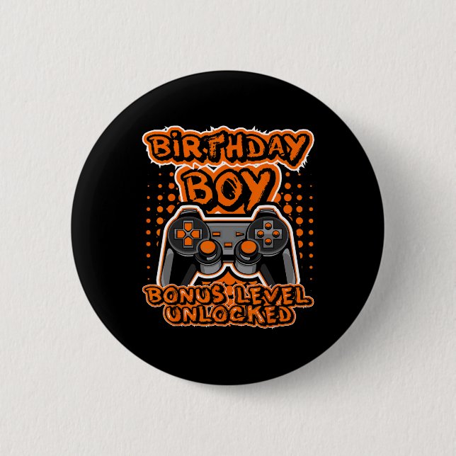 Retro 8 Bit Gaming Orange Video Game Controller Bi 2 Inch Round Button (Front)