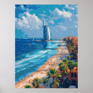 Retro 8-Bit Isometric Pixel Art Poster - 'B' Lette