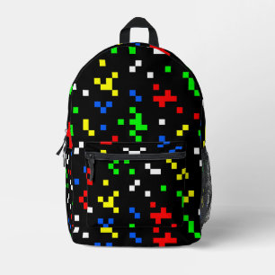 Retro 8 Bit Video Game Graphics Pattern Printed Backpack