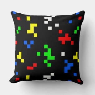 Retro 8 Bit Video Game Graphics Pattern Throw Pillow