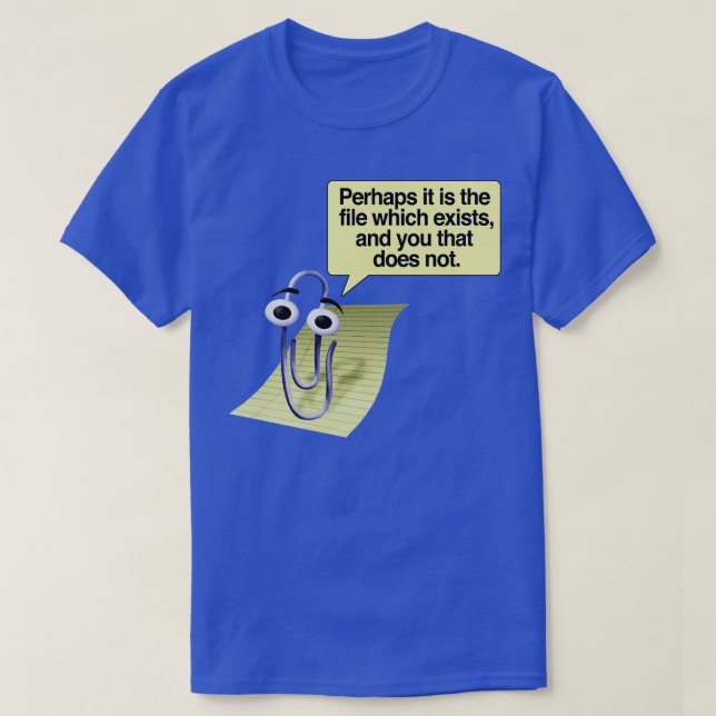 Retro 90s00s Microsoft Clippy Perhaps it is the fi T-Shirt (Design Front)