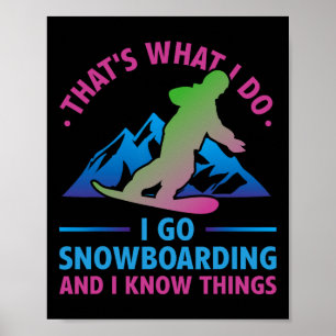 Retro 90s 80s Snowboard That's What I Do Snowboard Poster