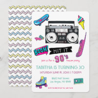 Retro 90's Birthday Party Invitation