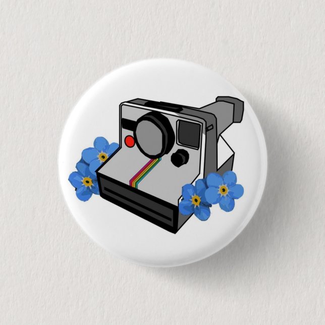 Retro 90's Camera 1 Inch Round Button (Front)
