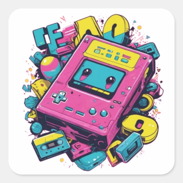 Retro 90s Game Console Sticker | Vintage Gamer  (Front)