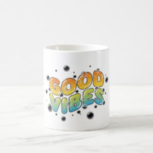 Retro 90s Good Vibes Bubbly Graffiti Typography Magic Mug