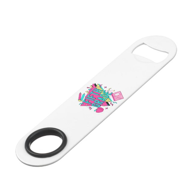 Retro 90s Grade Teacher Back to School Bar Key (Back Angled)